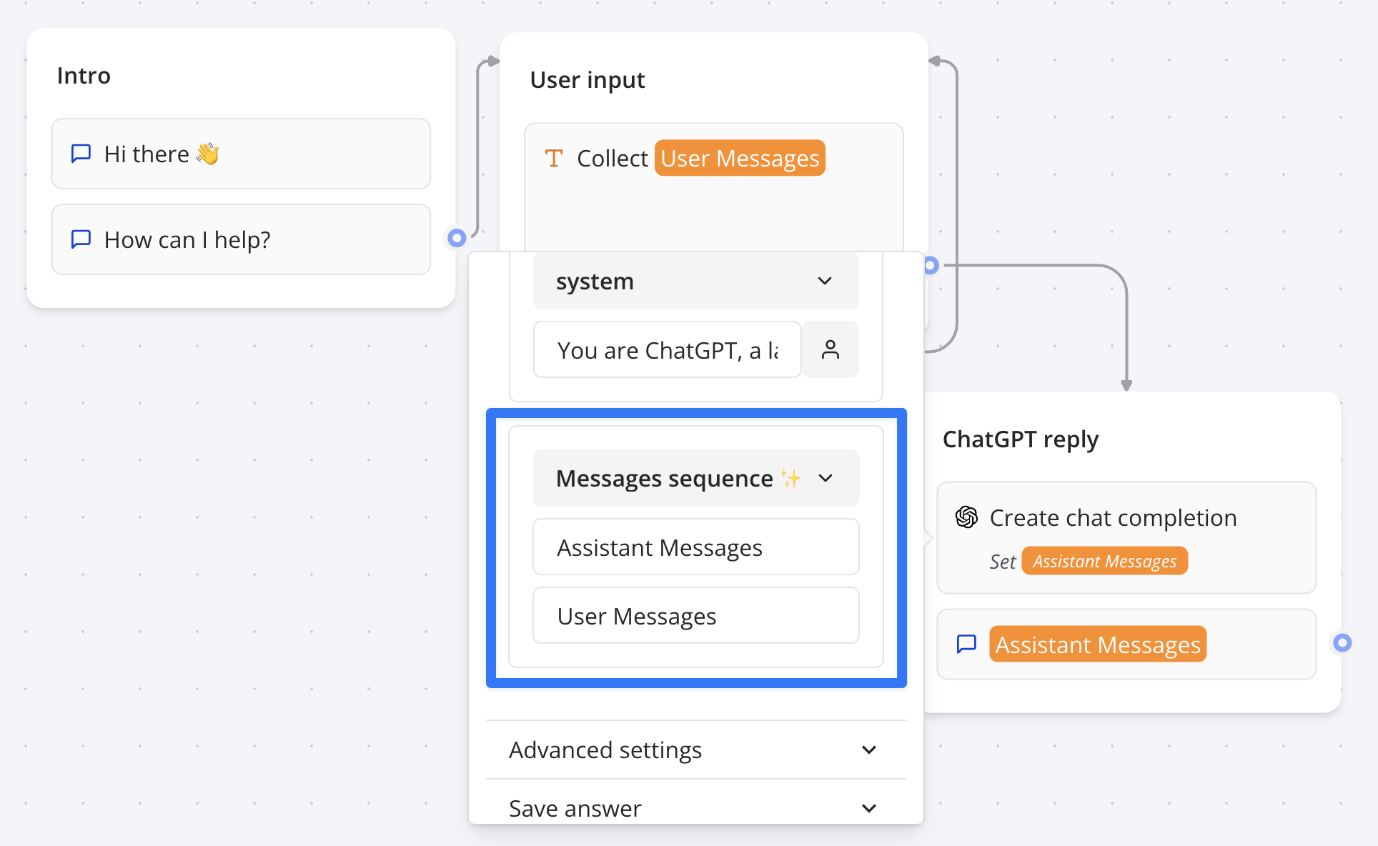 /blsmedia/bot/raw/commit/3d3670d740212f836ecf02eb37649682b8773d17/apps/docs/static/img/blocks/integrations/openai/messages-sequence.png